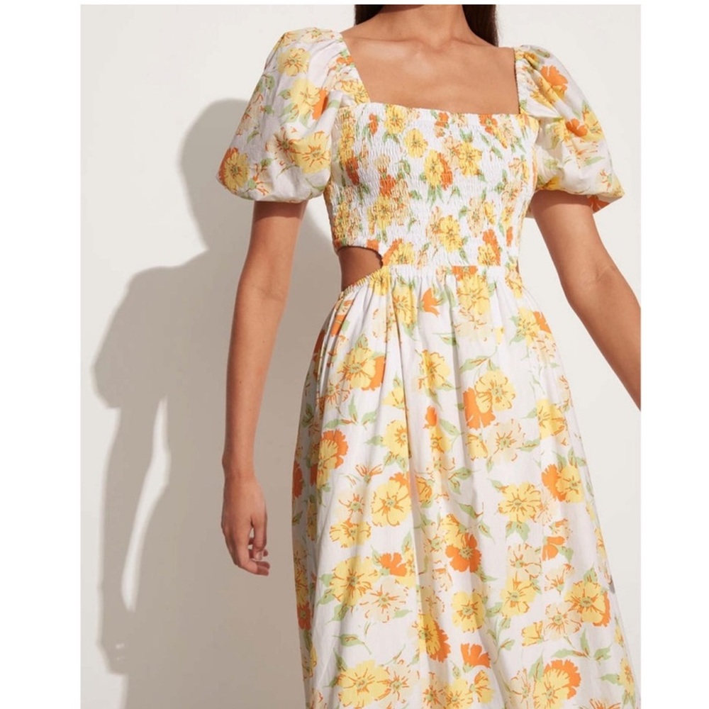 Faithfull the brand floral midi dress size 4